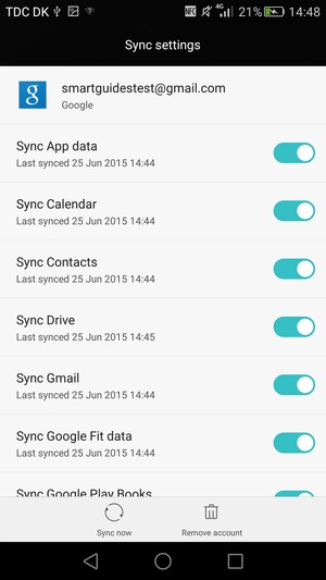 Select Sync now