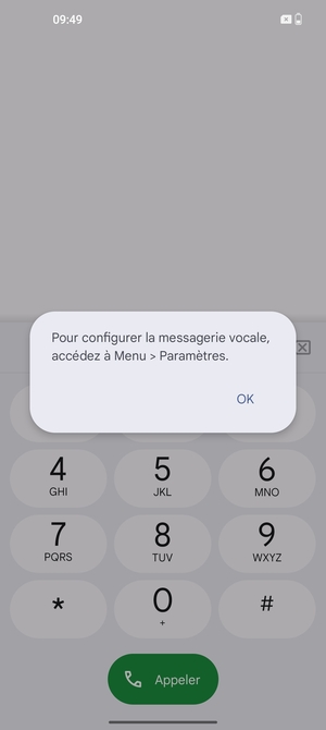 Si votre messagerie vocale n'est pas configurée, sélectionnez OK