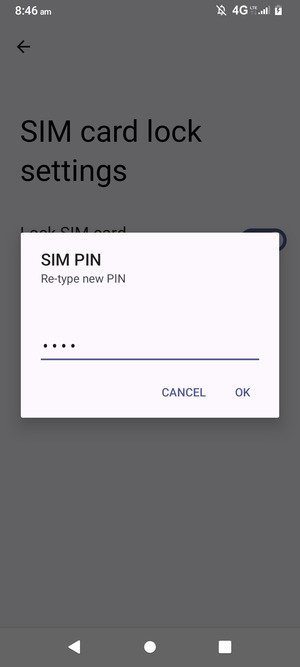 Confirm your new SIM PIN and select OK