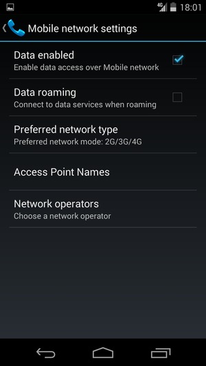 To change network if network problems occur, select Network operators