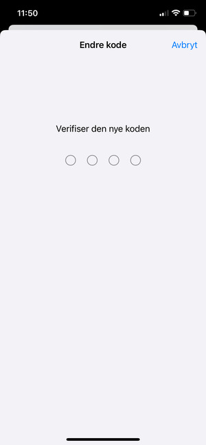Skriv inn nytt passord en gang til