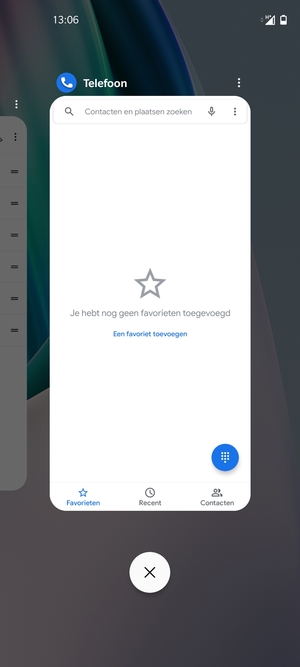 Selecteer het Verwijderen-pictogram om alle actieve apps te sluiten