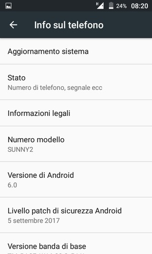 Seleziona Aggiornamento sistema
