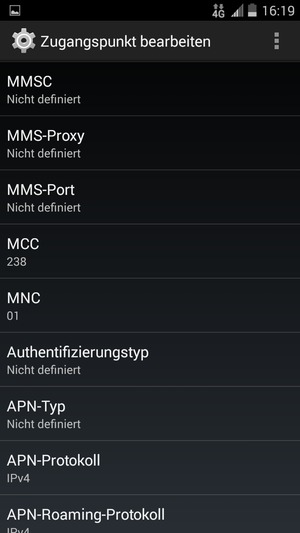 Scrollen Sie nach unten und geben Sie Ihre Internetinformationen ein