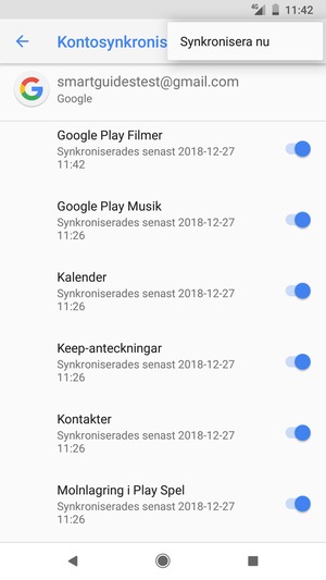 Välj Synkronisera nu