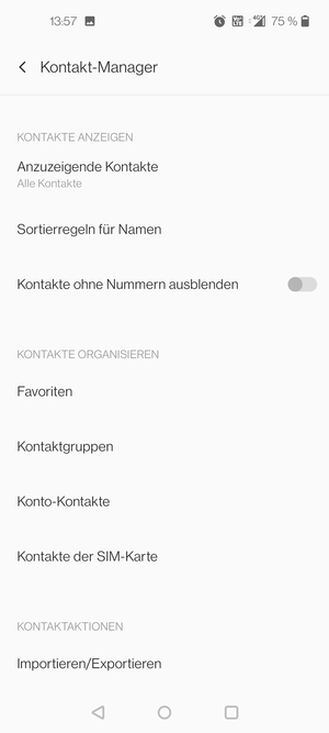 Wählen Sie Kontakte der SIM-Karte