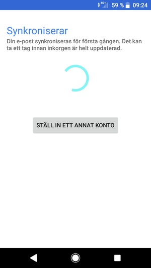 Vänta på att synkroniseringprocessen avslutas