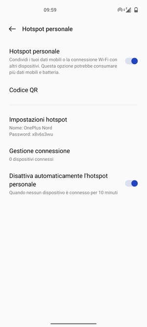 Il telefono è ora pronto per essere usato come modem