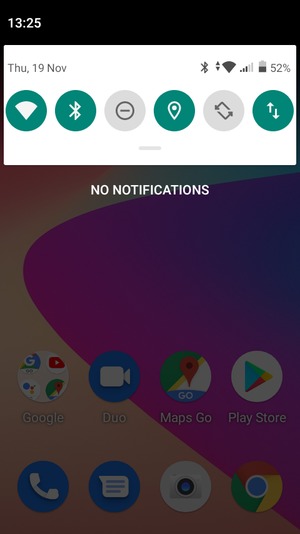 Slide down the top menu again