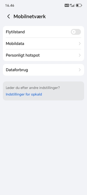 Vælg Mobildata