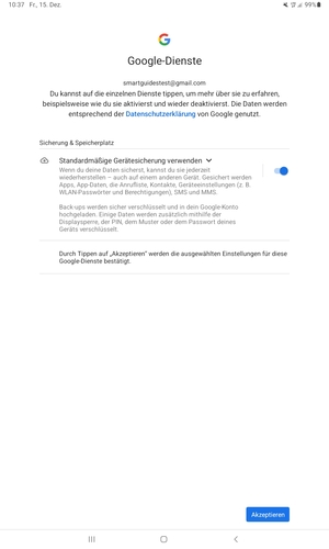 Wählen Sie Akzeptieren