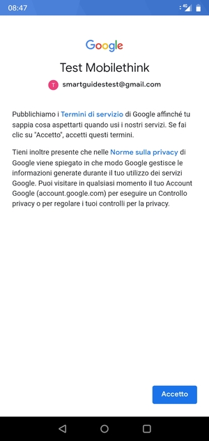 Seleziona Accetto