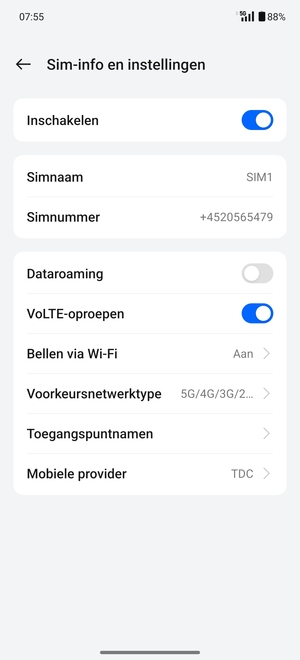 Om van netwerk te wisselen in geval van netwerkproblemen, selecteert u Mobiele provider