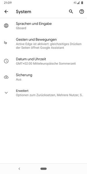 Wählen Sie Sicherung