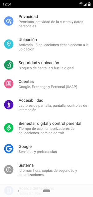 Desplácese y seleccione Seguridad y ubicación