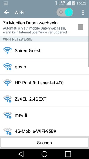 Wählen Sie das Wireless-Netzwerk, zu dem Sie eine Verbindung herstellen möchten