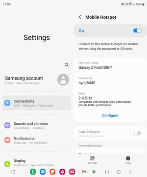 Your phone is now set up for use as a modem
