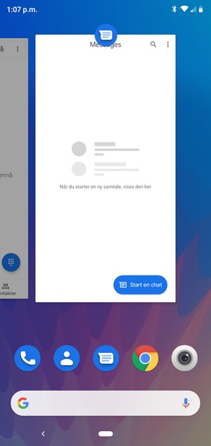 Dra apper opp for å lukke dem