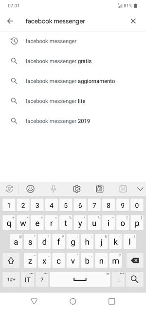 Inserisci il nome dell'app e seleziona Ricerca