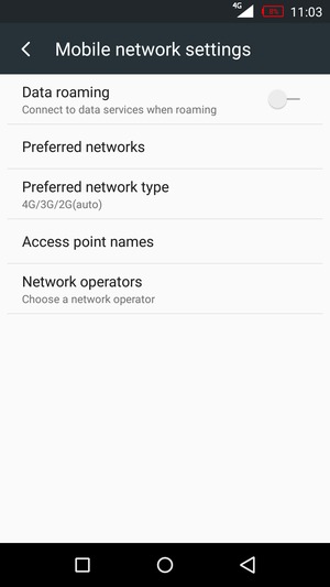 Select Access point names