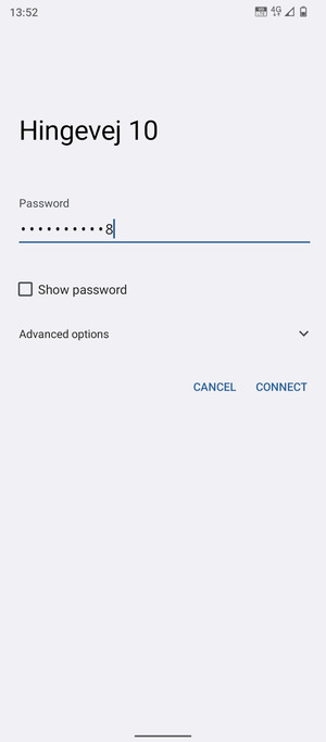 Enter the Wi-Fi password and select CONNECT