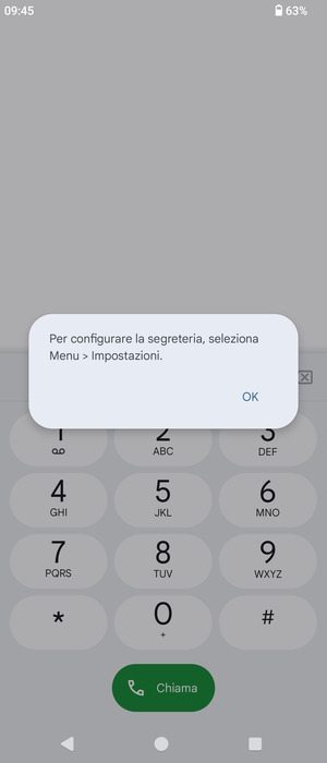 Se la segreteria telefonica non è configurata, seleziona OK
