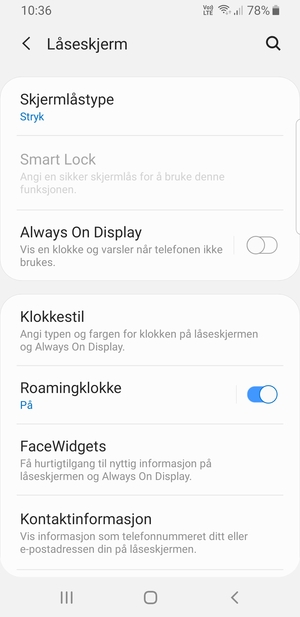 Velg Skjermlåstype