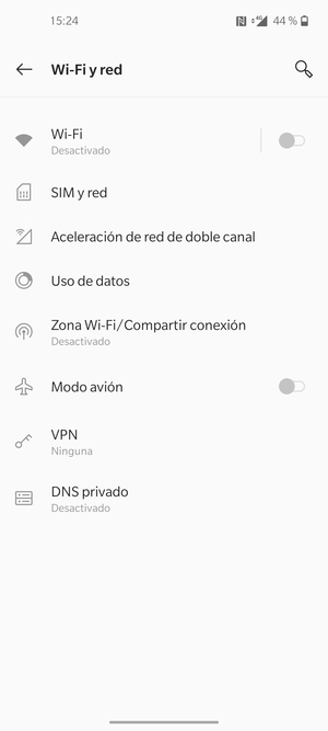 Seleccione SIM y red
