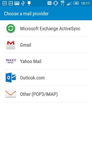 Select Gmail or Outlook.com (Hotmail)