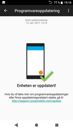 Hvis telefonen din er oppdatert, vil du se følgende skjermbilde