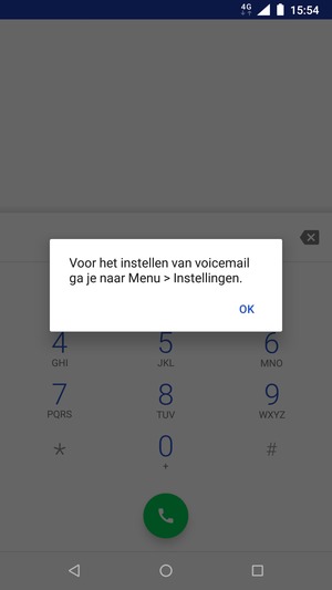 Als uw voicemail niet geïnstalleerd is, selecteert u OK