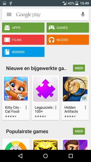 Selecteer de zoekbalk
