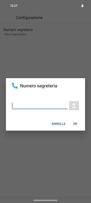 Inserisci Numero segreteria e seleziona OK