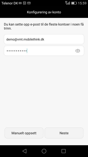 Skriv inn e-postadresse og passord. Velg Neste
