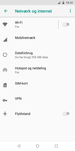 Vælg Wi-Fi Hotspot / Hotspot og netdeling