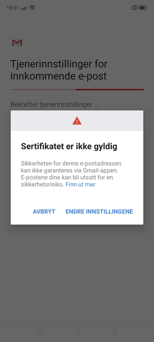 Velg ENDRE INNSTILLINGENE