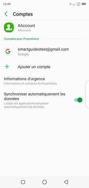 Sélectionnez votre compte Google