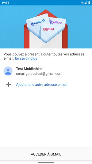 Sélectionnez ACCÉDER À GMAIL