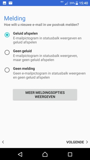 Selecteer uw voorkeursoptie en selecteer VOLGENDE