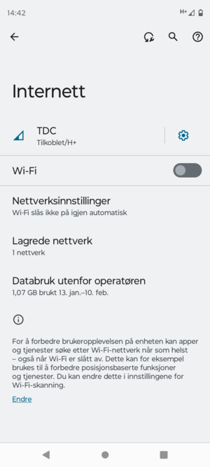 Slå på Wi-Fi