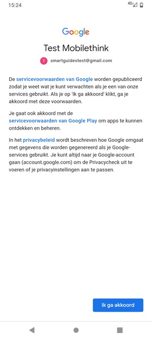 Selecteer Ik ga akkoord