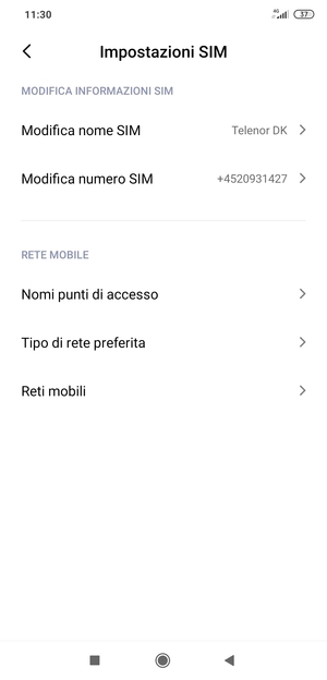 Seleziona Reti mobili