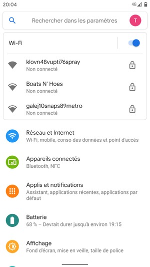 Sélectionnez le réseau sans fil auquel vous souhaitez vous connecter