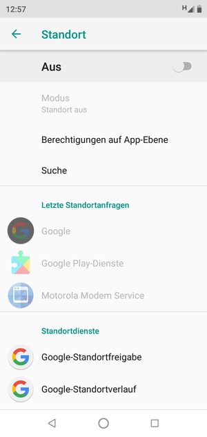 Schalten Sie Standort aus