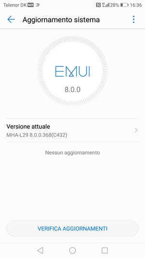 Se il tuo telefono è aggiornato, vedrai la seguente schermata
