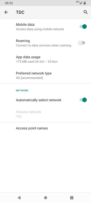 Select Access point names