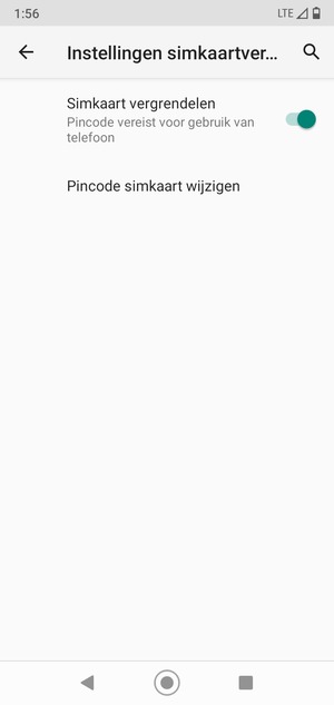 Selecteer  Pincode simkaart wijzigen
