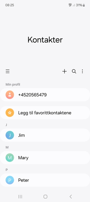 Velg menyknappen