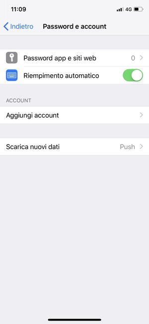 Seleziona Aggiungi account