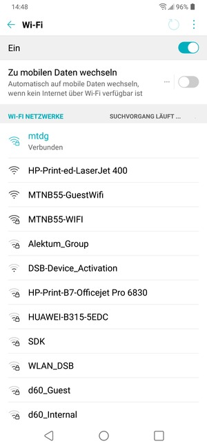Sie sind nun mit dem WLAN-Netzwerk verbunden